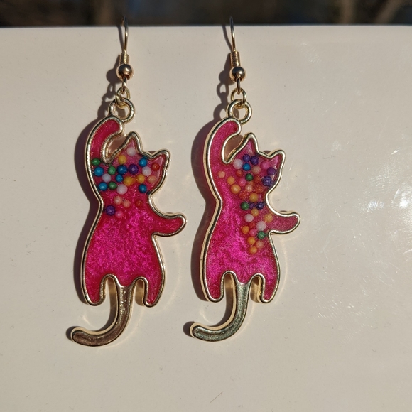 Cat Candy Sprinkles Cat Handmade Rainbow Pink Cute Kawaii Lightweight - Picture 6 of 11